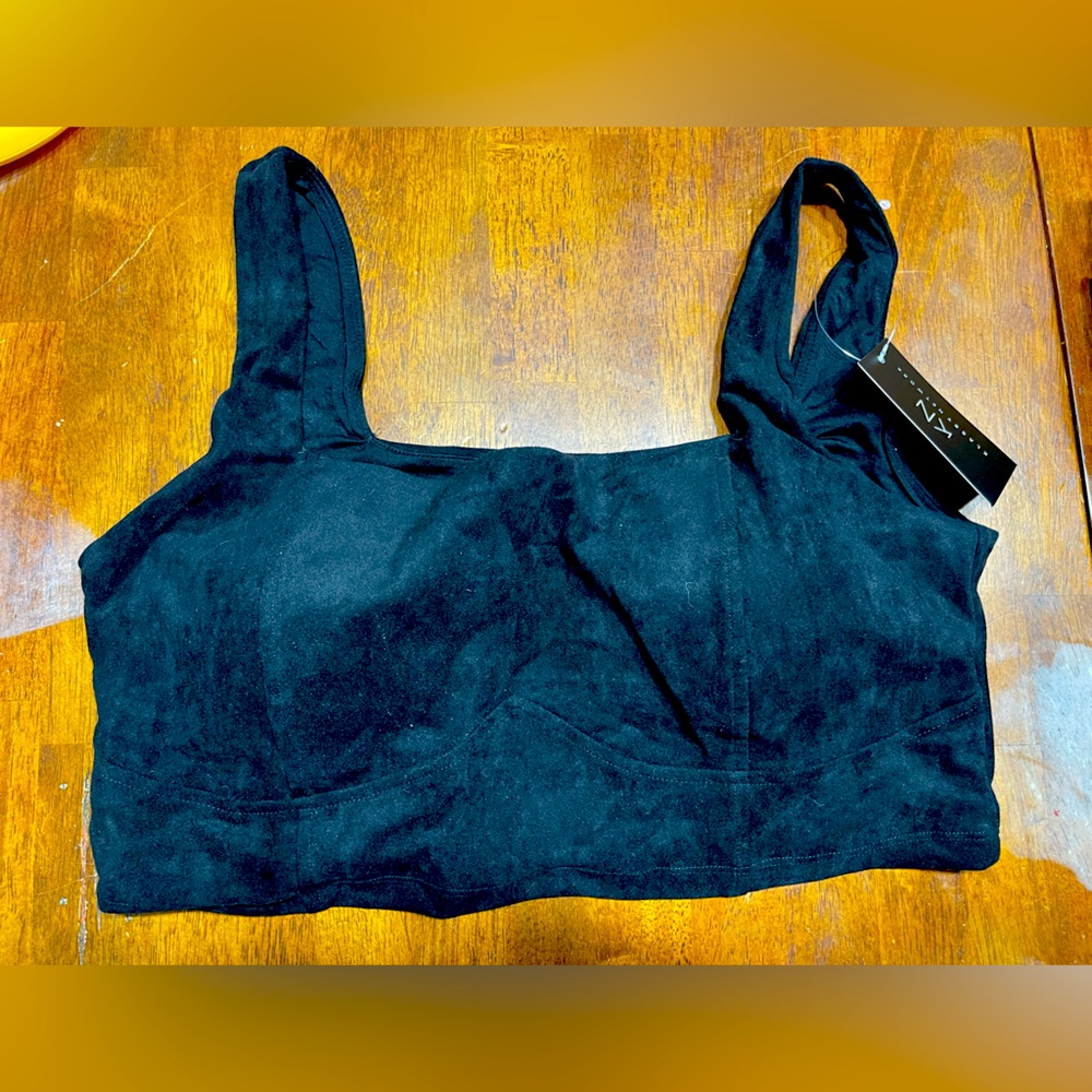 NWT- KLASSY NETWORK SUEDE CROP TOP